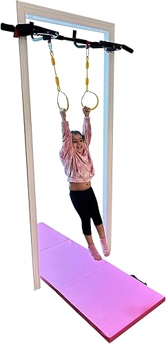 Miniatura 6 de Gimnasio de lujo para niños, juego de 6 piezas de columpio sensorial para interiores + barra de dominadas, asiento de columpio, red de carga de