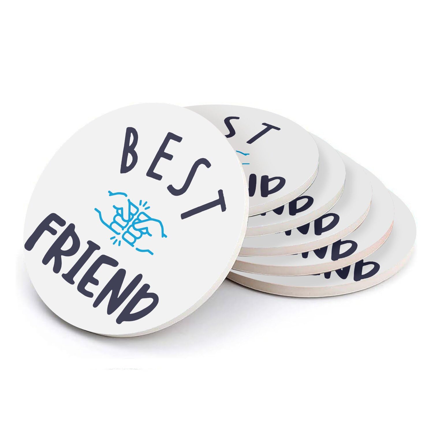 Sous-verre ronds en céramique Best Friend - Cadeau idéal amitié pour un BFF