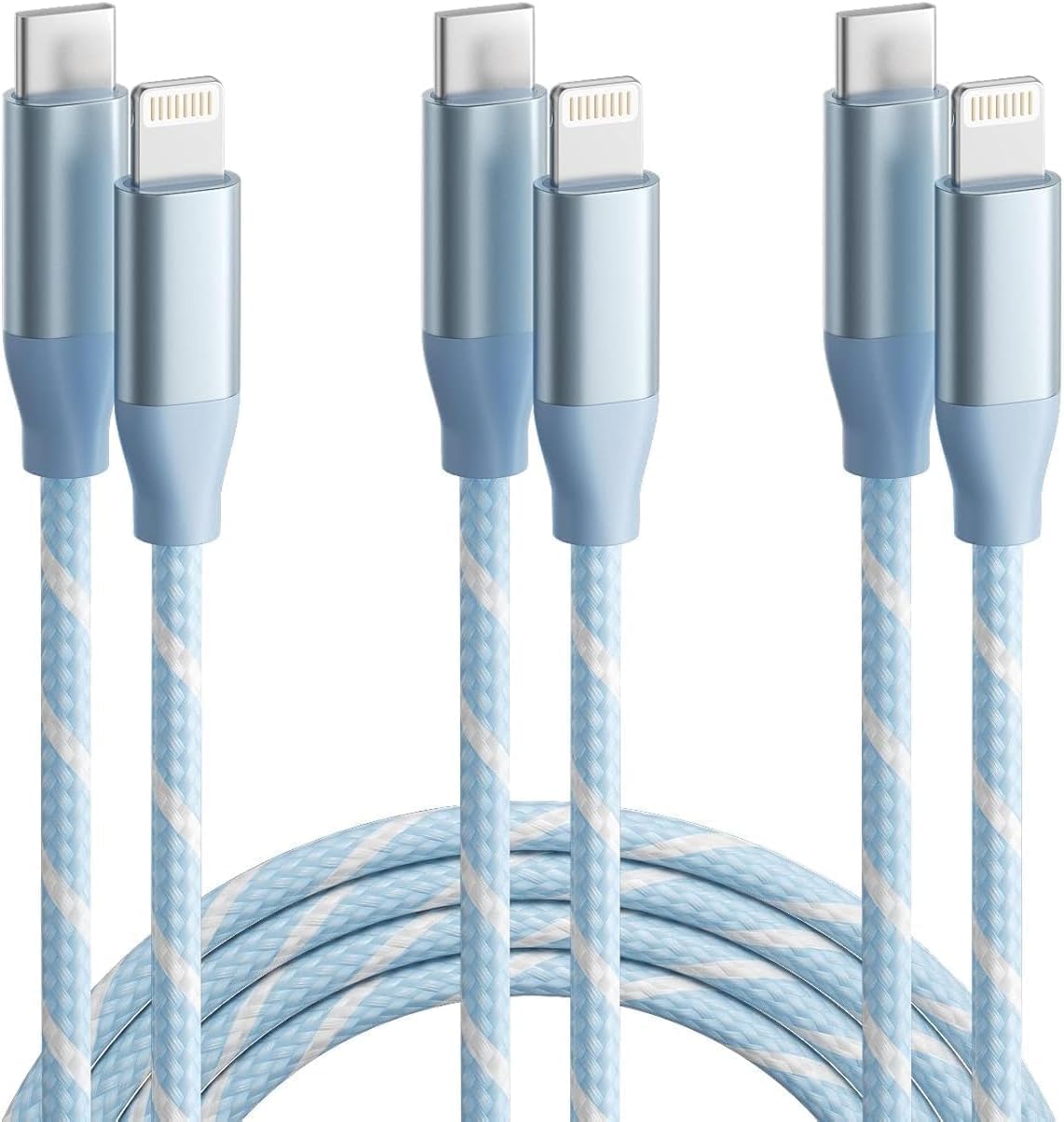 MenoSupp USB-C to Lightning Cable - 3 Pack, 6FT -14 MenoSupp USB-C to Lightning Cable - 3 Pack, 6FT -14