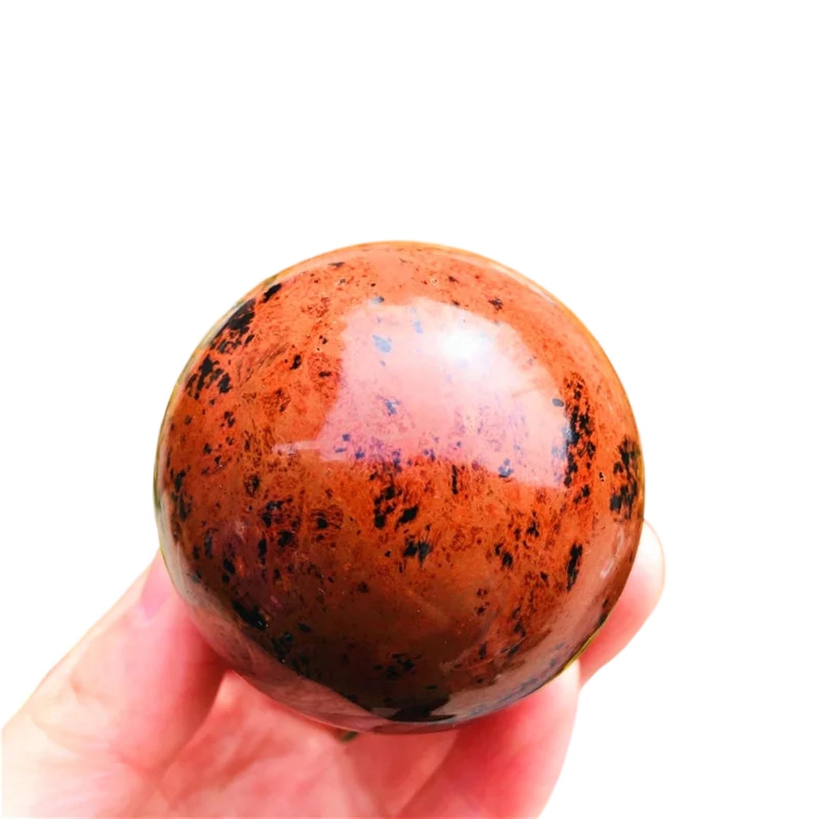 HAOYUNS Beautiful Natural Red Obsidian Ball Crystal Sphere for Home Decoration, Meditation Cleansing(4cm)