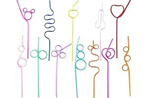 24 Pcs Crazy Straws, LOOPY FUN Drinking Straws for Valentine’s Day