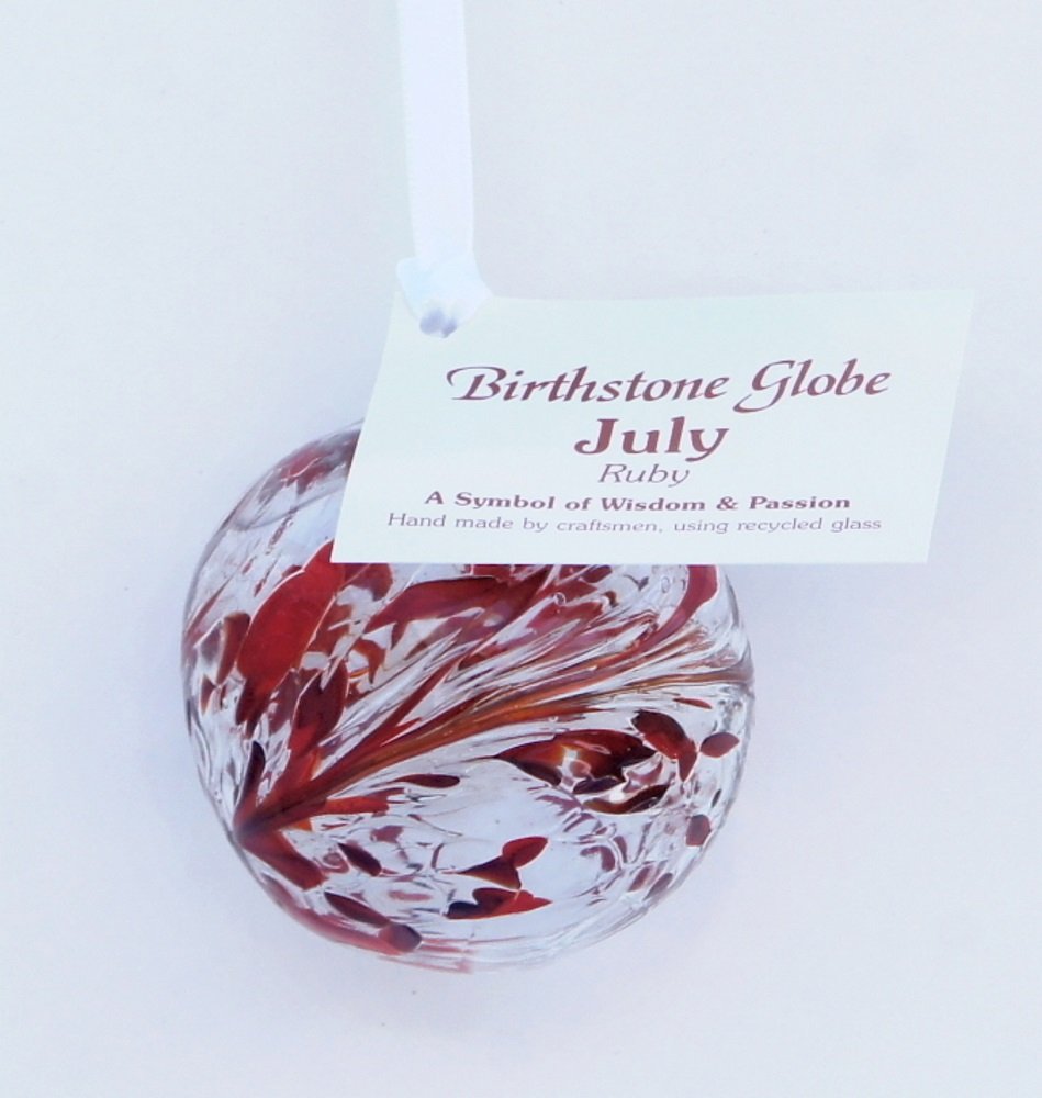 July Birthstone - Ruby - Friendship Globe - Small