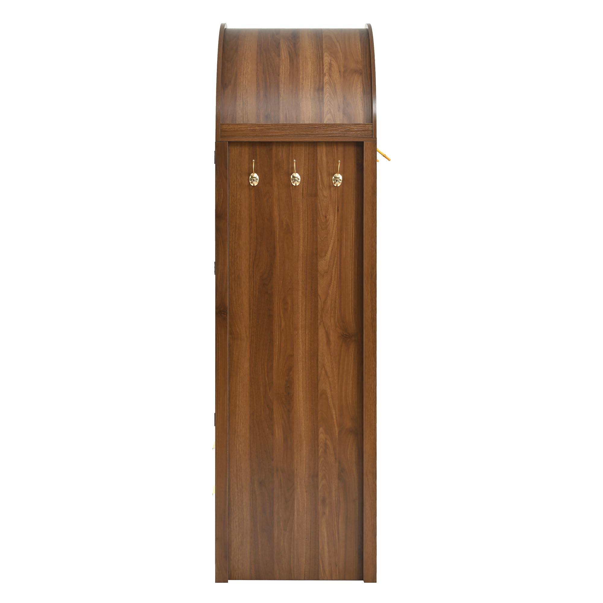 Armario Moderno con Puertas Curvas,Amplio Espacio de Almacenamiento,con Barra para Colgar y cajones,Armario de Lujo,Adecuado para dormitorios y áreas de Entrada (B)
