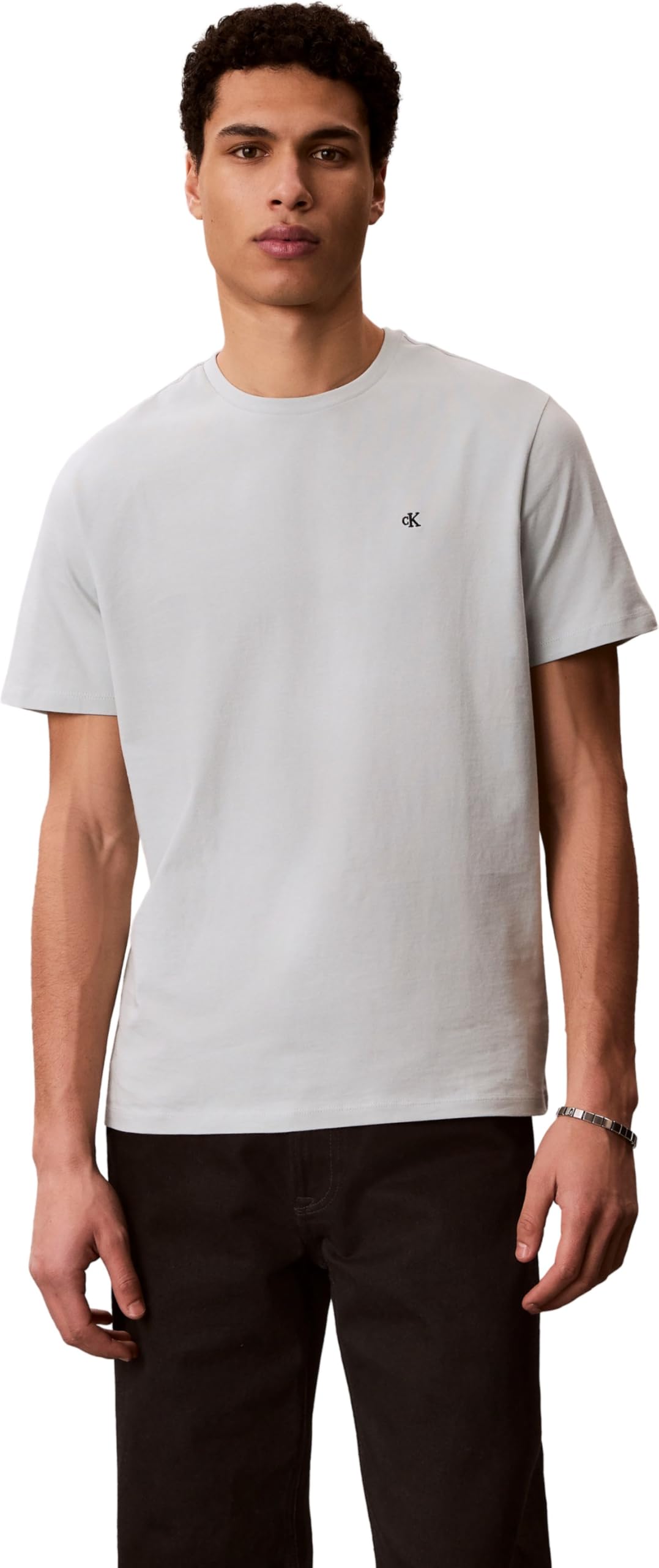 Calvin Klein Men's Ss Classic Monogram Tee Lv04Rd254G Tees, Green, XXL