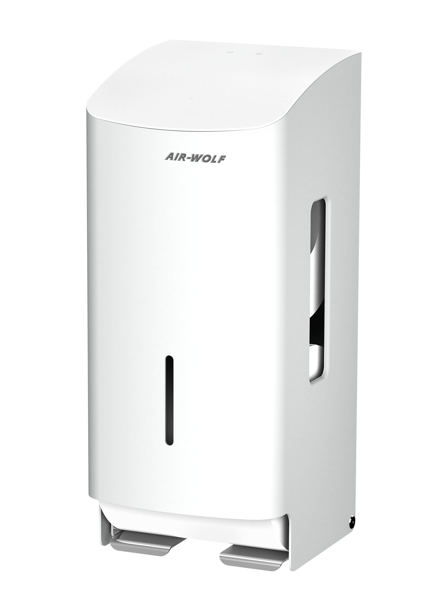 AIR-WOLF WC-Papierspender, 2 Rollen, Edelstahl weiß beschichtet, Serie Alpha