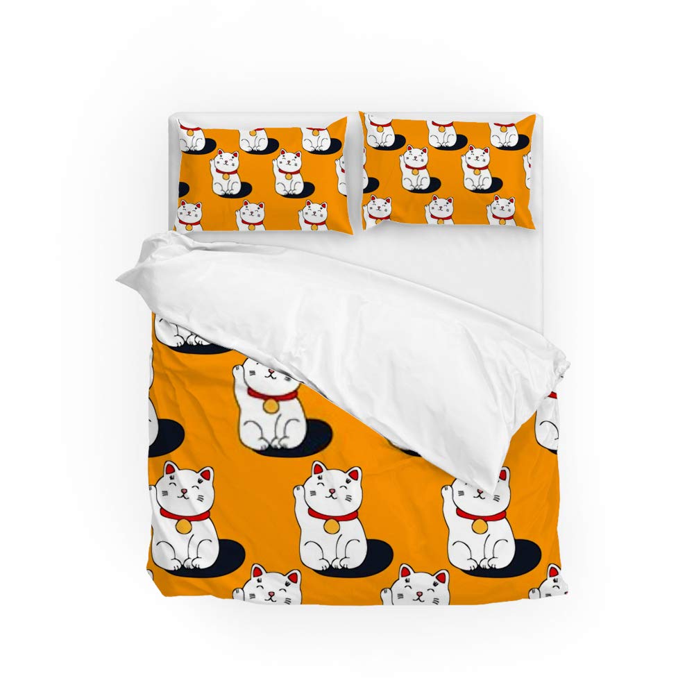 Parure de lit Maneki Neko douce et infroissable pour un couchage impeccable sans repassage