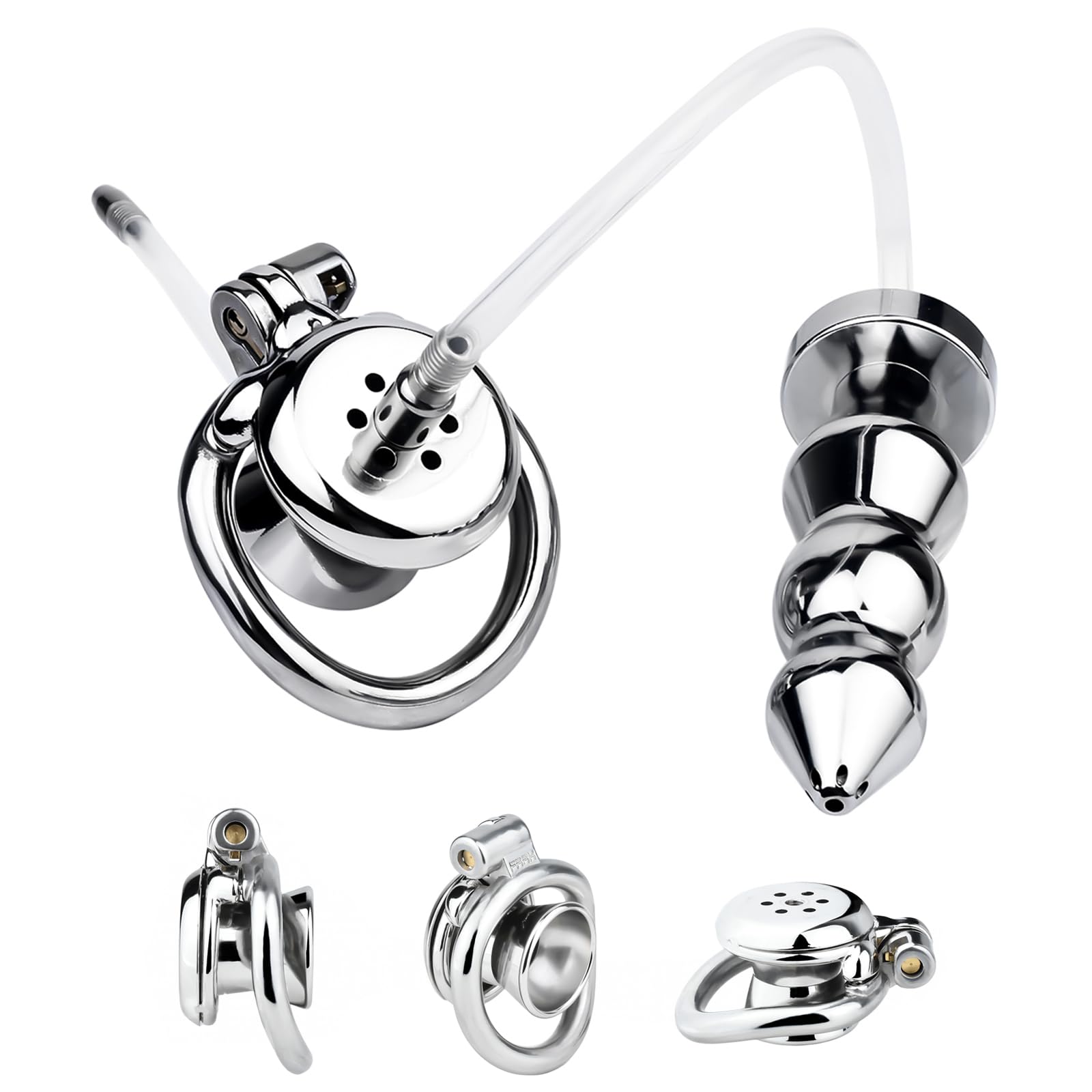 male chastity anal plug 2 in 1 Male Chastity Cage with Anal Plug – GXLOCK Store main image 0