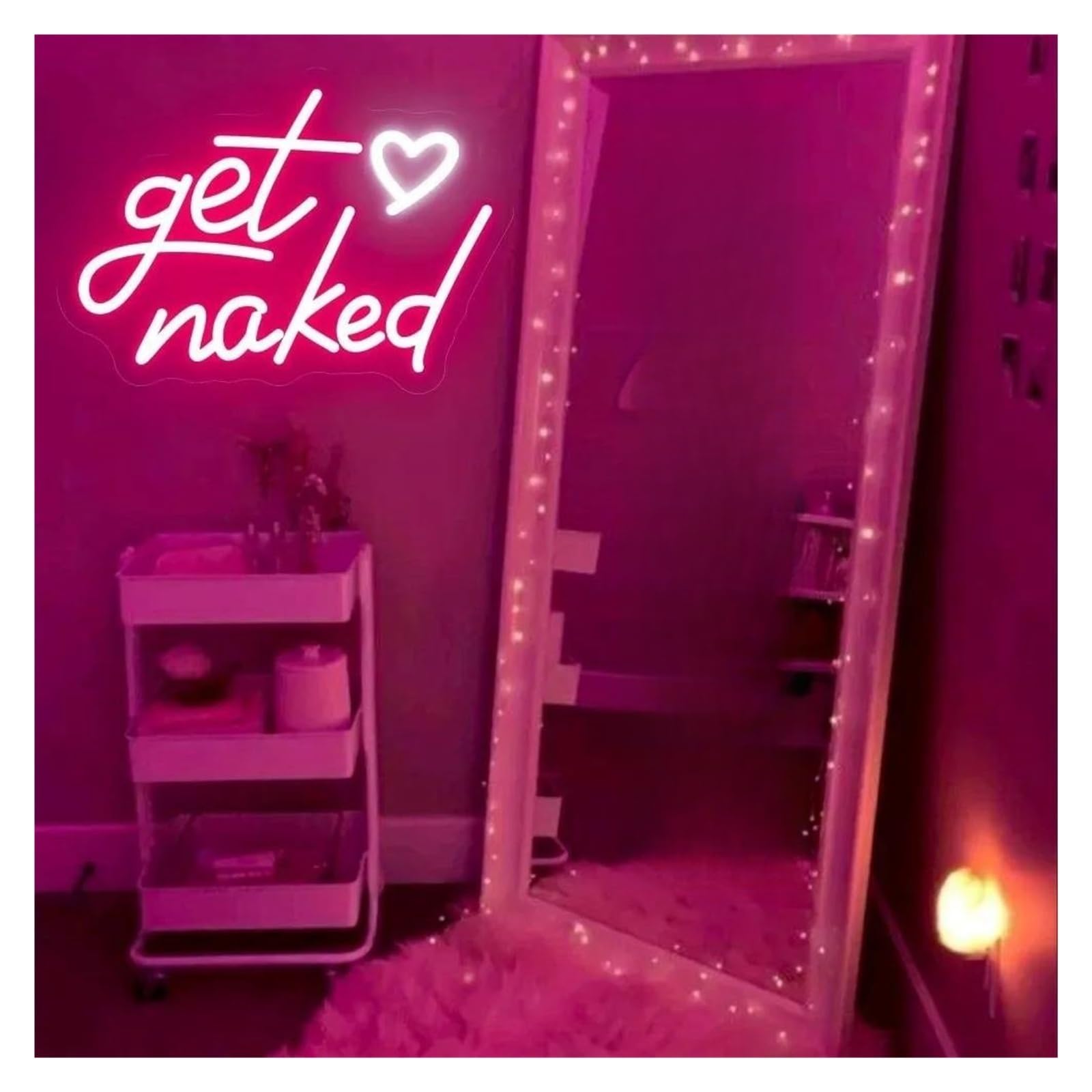 Decoración Lámparas Get Naked Letrero De Neón Luz Regulable Alimentada Por USB Para Decoración Pared Dormitorio 26.4cm×40.6cm