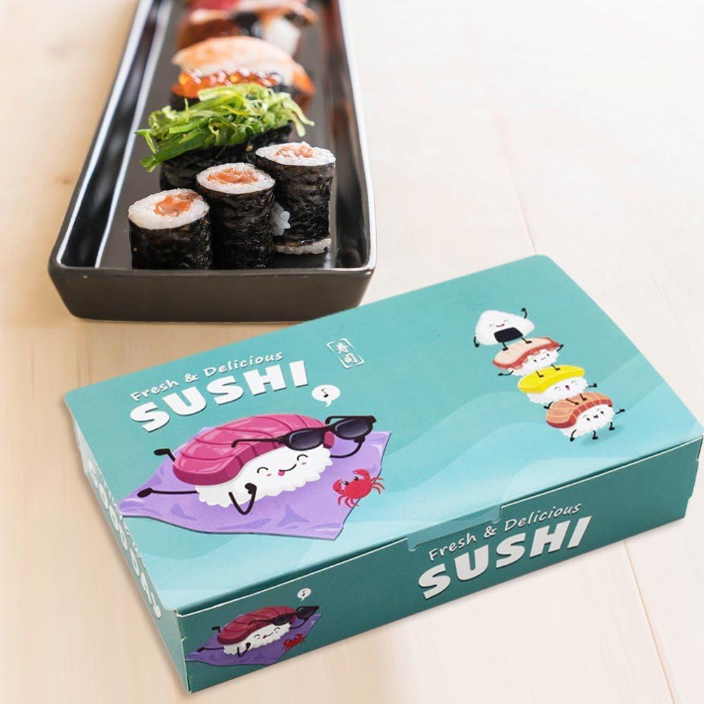 Scatole per Alimenti Asporto 100 Pezzi Scatole per Salumi Piccoli Contenitori per Sushi Palline di Riso Contenitori Asporto Fornitura di Imballaggi per Ristorante
