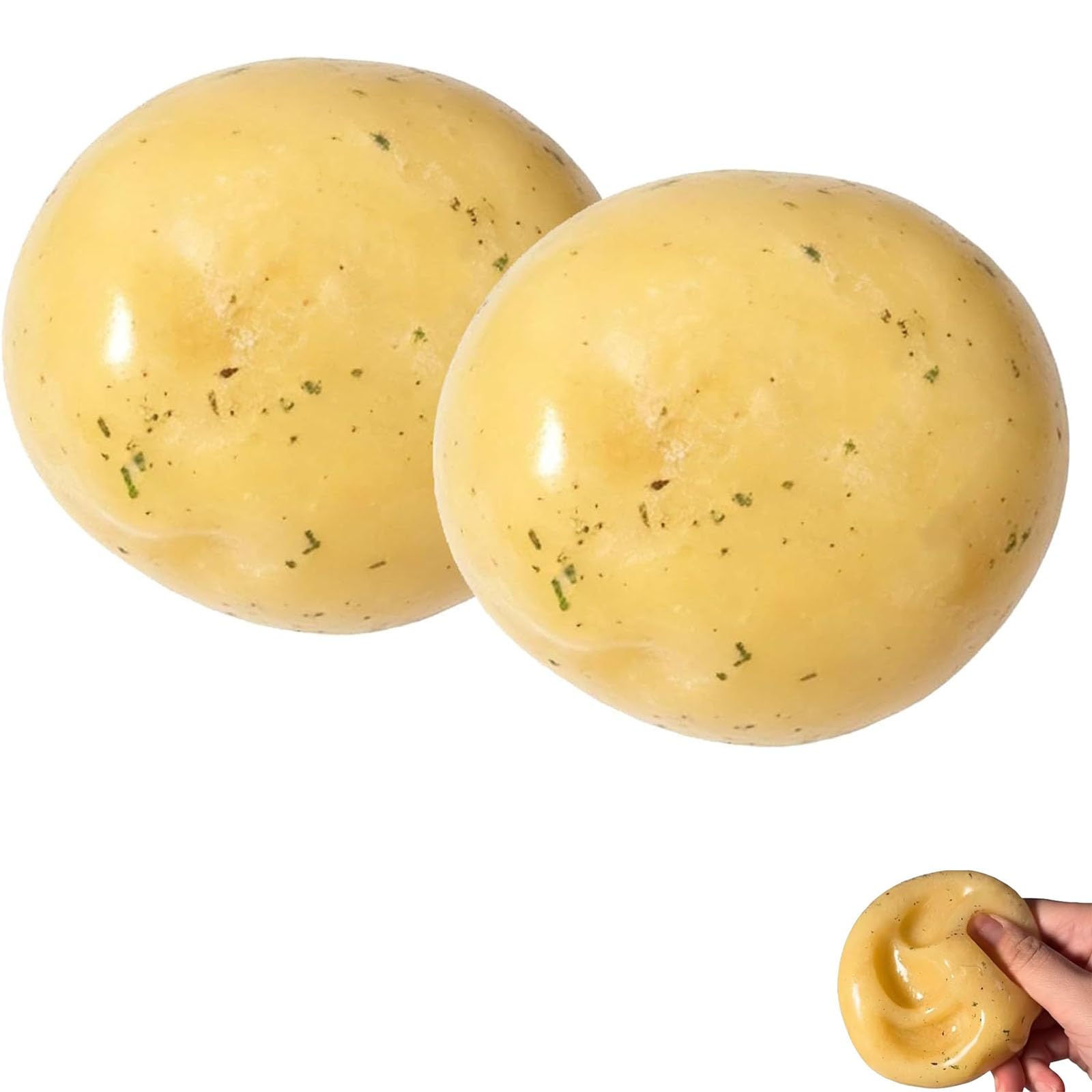 Shapeable Mashed Potato Squishy, Smoothie Ball Squishy Potato Stress Ball, Fidget Toys Squishy, Stress Relief Toys for Adults Office Reliever (2pcs)