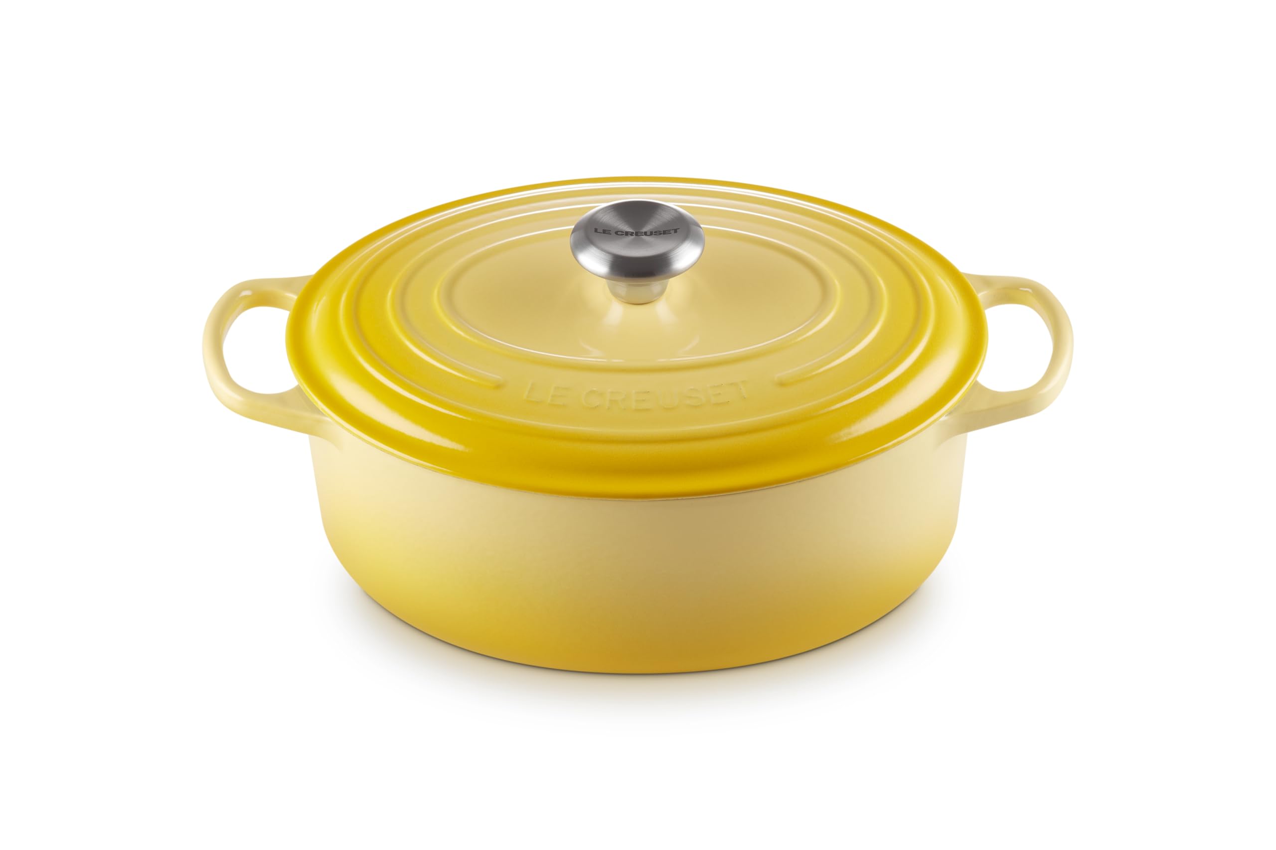 Le Creuset Signature Gusseisen-Bräter mit Deckel, Ø 29 cm, Oval, Für alle Herdarten und Induktion geeignet, Volumen: 4,7 l, 4,675 kg, Soleil, 21178294032430
