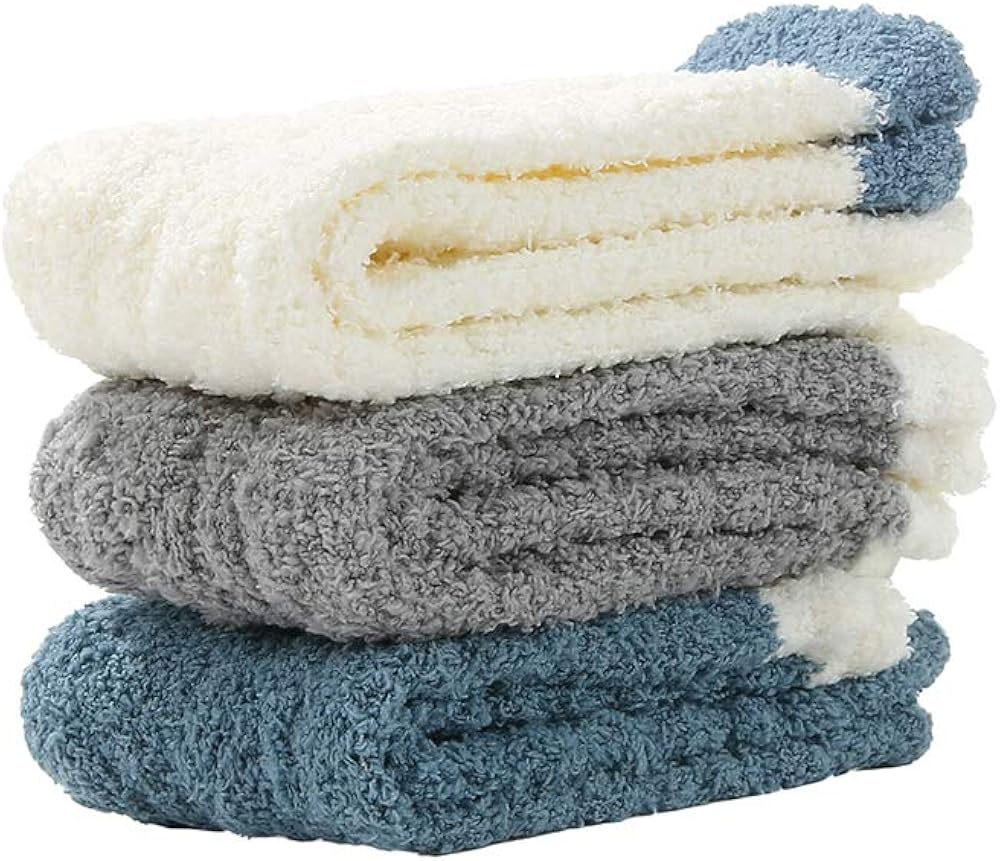 Century Star Women Warm Super Soft Slipper Socks Fuzzy Fluffy Cozy 3-8 Pairs Home Socks (01)3 Pairs Solid-Color 04 at  Women’s Clothing store