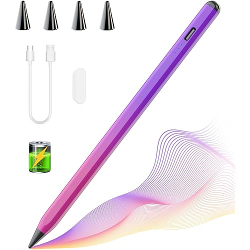 Apple Pencil for iPad Air 5/4/3rd, iPad Pro 11/12.9 Inch - Magnetic Stylus with Palm Rejection & Tilt Sensitivity, Purple & Red