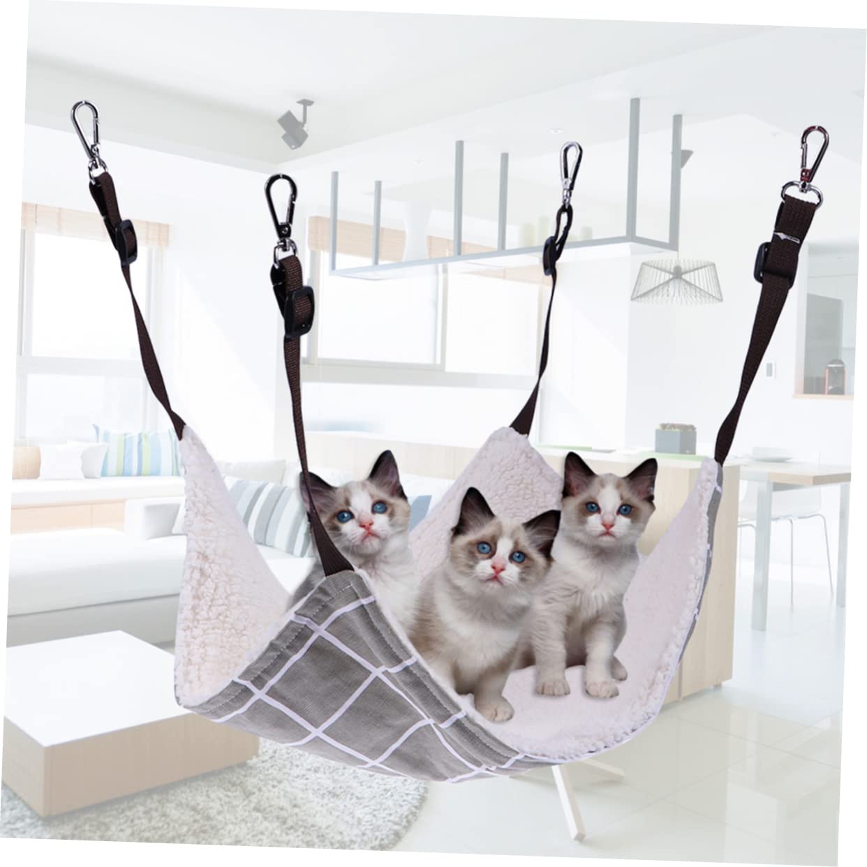 Beaupretty 3pièces Hamac pour Chats Double Couche Toile Lit Suspendu Chaud Et Respirant Panier Confortable pour Chats Et Chiens De Petite s