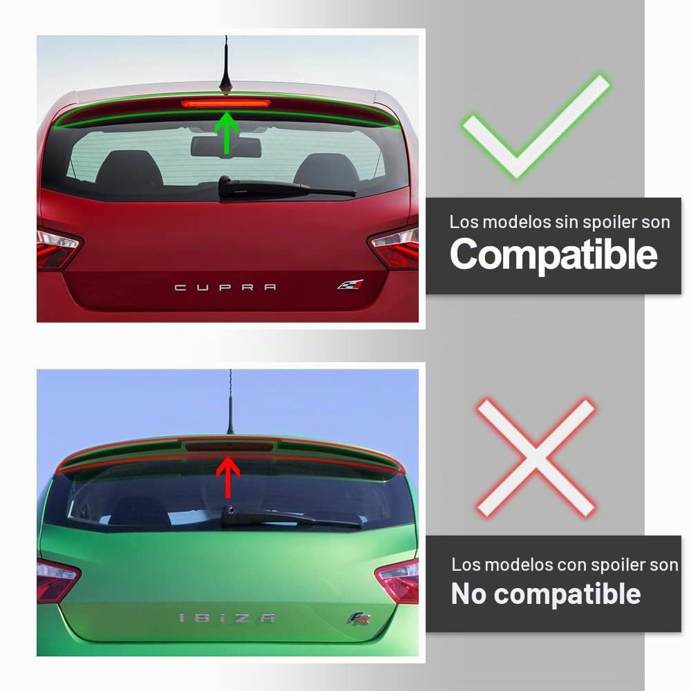 Lente Roja LED Rojo 3ª Tercera Luz de Freno Para Seat Ibiza 6J 6P Leon MK2 Luz de Parada de Montaje Alto Central Trasera Tercera Luz de Freno Adicional OEM#:6J0945097A 6J0945097B