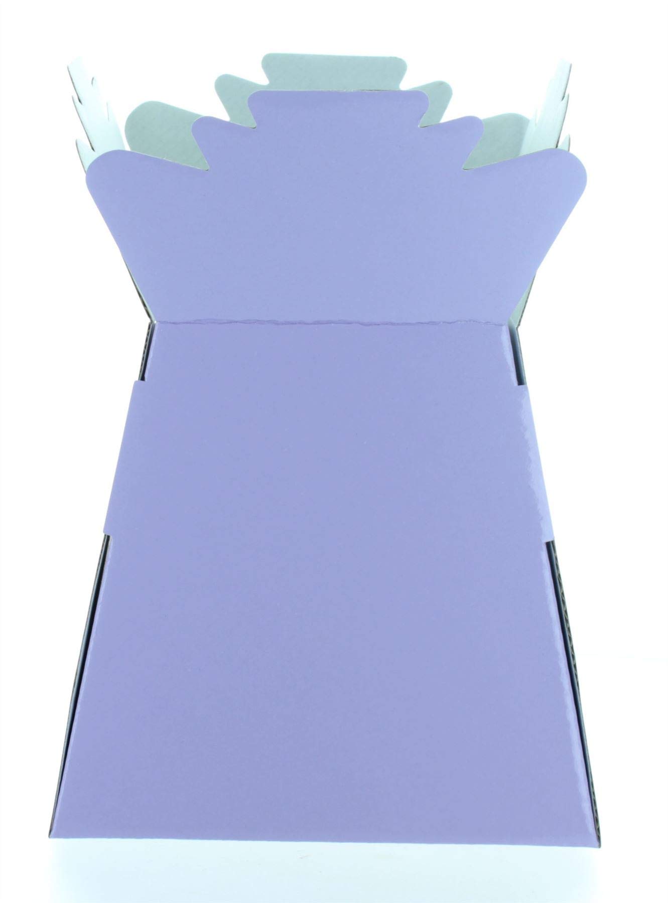 Hand-Tied Vase Florist Bouquet Boxes | Aqua Presentation & Transporter Boxes | Pack of 5 | Durable Flower & Plant Packaging | Glossy Lilac