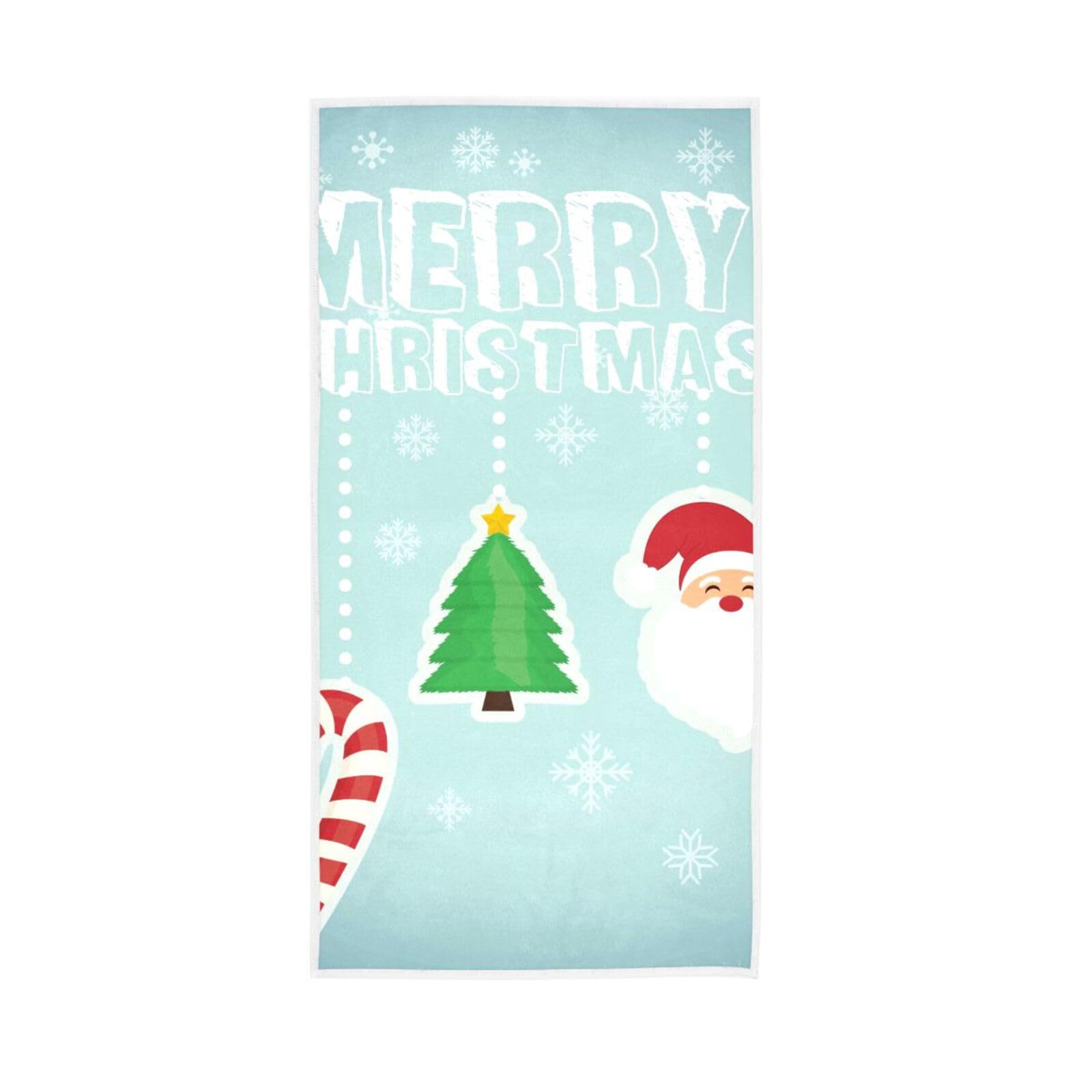 LSRCPD Merry Christmas Colorful Card Kitchen Hand Towels, 15 x 30 Inches Absorbent Hand Towel Spa Hand Towels Hair Salon Towels