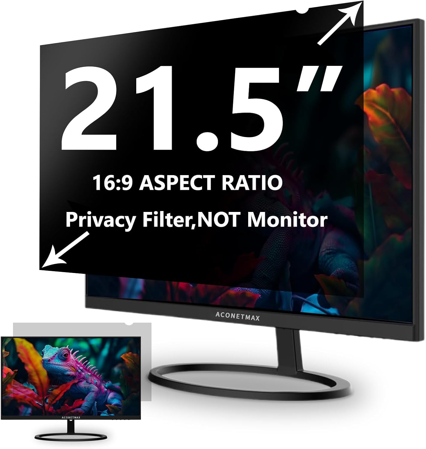 21.5 Inches Privacy Screen Filter for Computer 16:9 Widescreen Monitor | Privacy Shield | Anti Glare & Blue Light Filter | Eye Protection | Anti-Scratch Protector