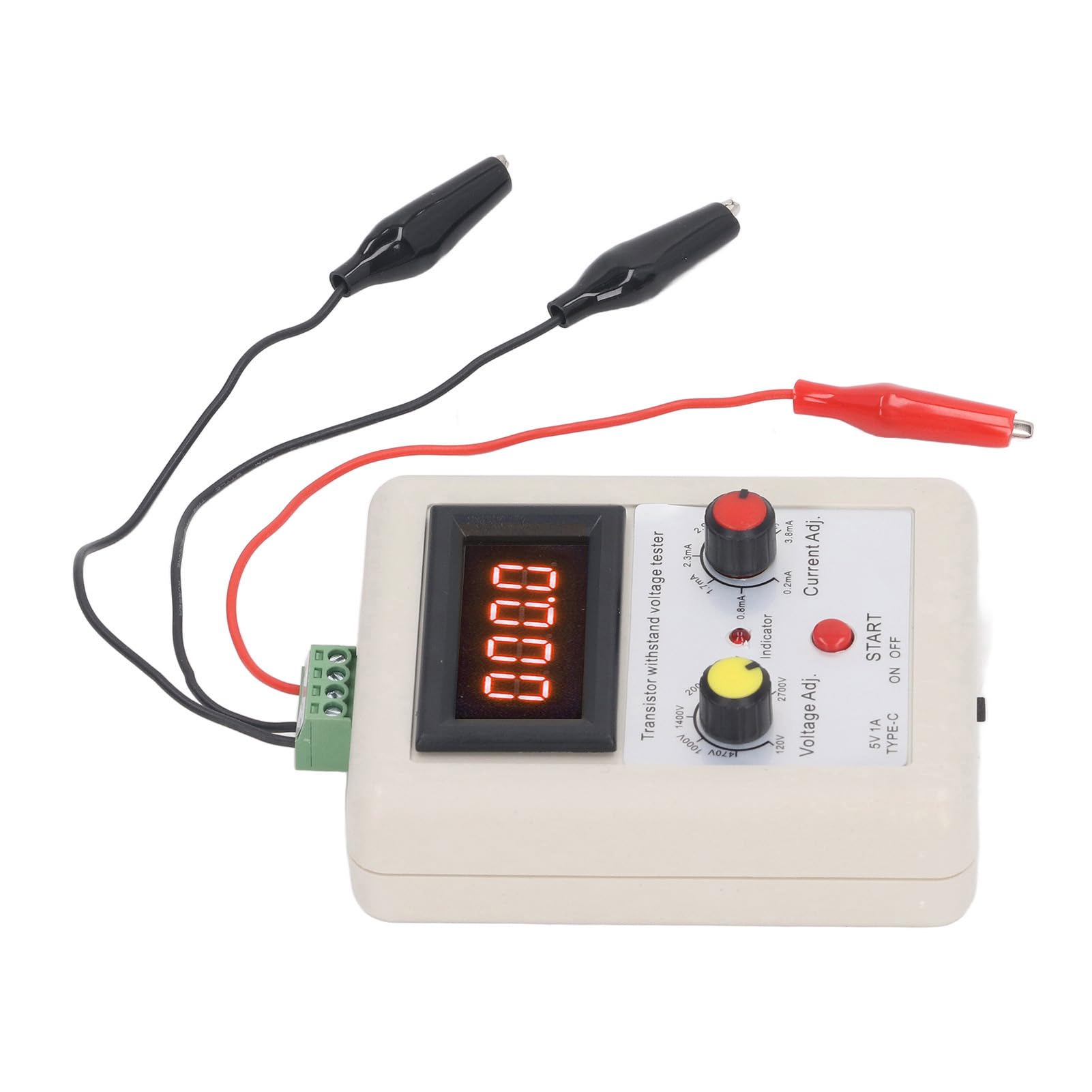 Probador de voltaje soportado Detector de capacidad de voltaje digital para diodo Mos Triodo Transistor 120v a 2700v Amplia aplicación Compacto Fácil para pruebas de componentes (Red Display)