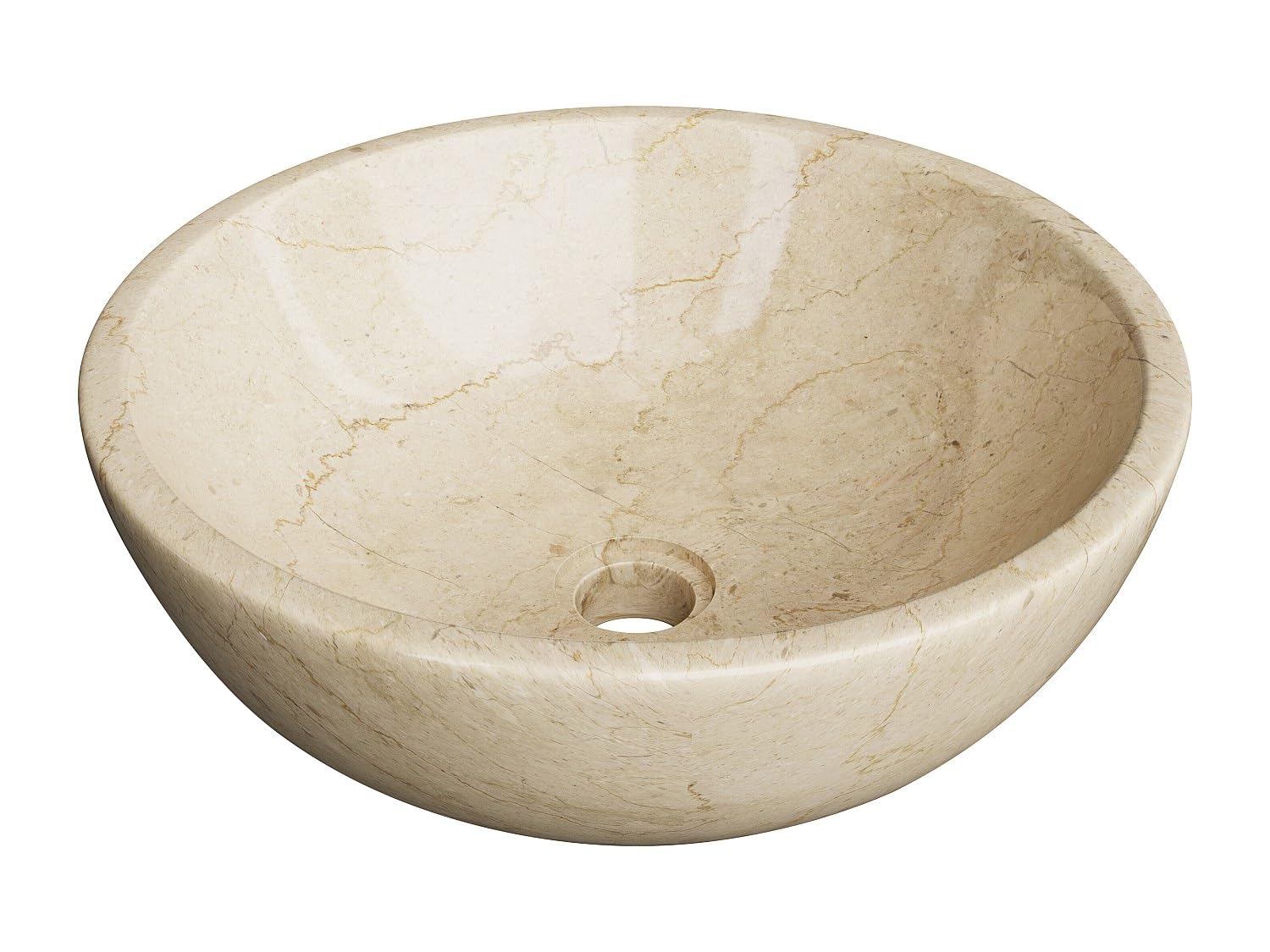 Vente-unique - Lavabo sobre encimera Lavino - L 40cm x A 40cm x H 15cm - mármol - crema