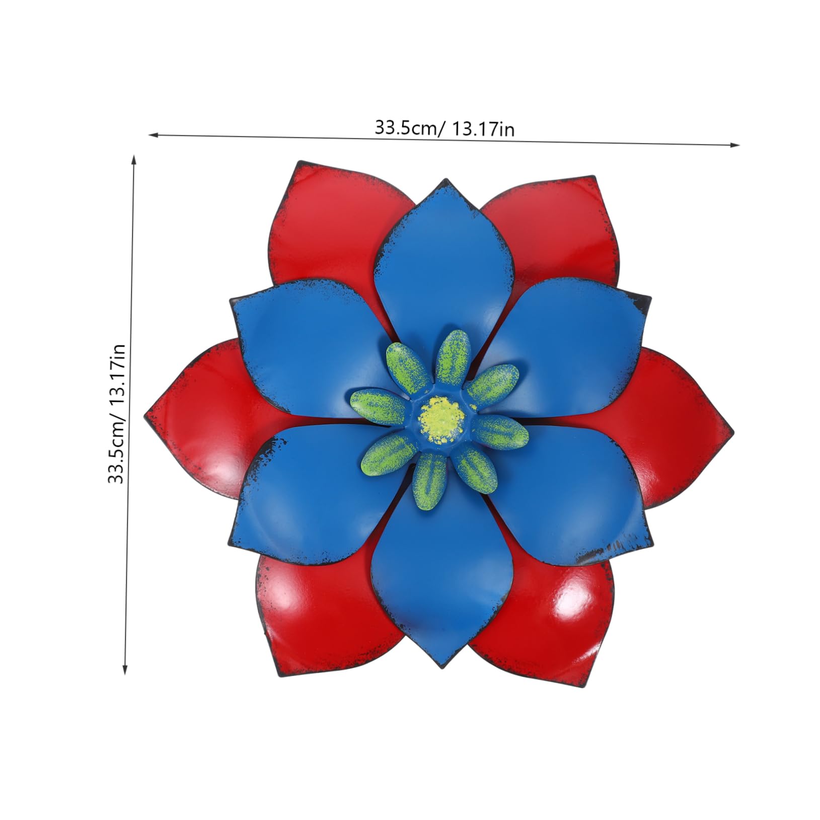 DECHOUS Decorazione Murale Floreale in Ferro Verniciato Rosso, Scultura Da Parete Sospesa Fiori Realistici Effetto Tridimensionale, Per Interni Ed Esterni Soggiorno, Camera Da Letto e Giardino