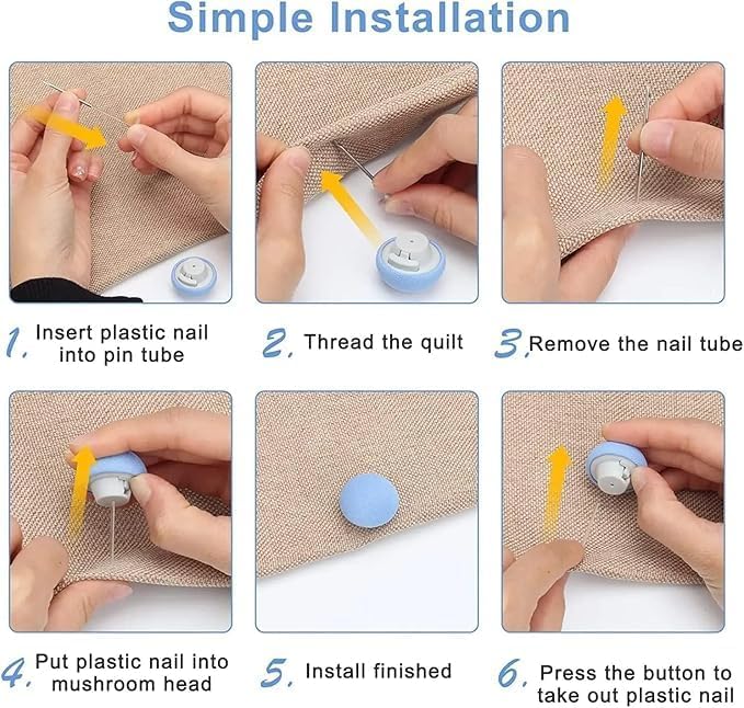 RIDHAM Creation Duvet Pins, Reusable Fixing Buckle Non-Slip Quilt Holder, Quil Cover Clip for Fixing Curtain Socks Mattress(AMYN Color) (8) 2