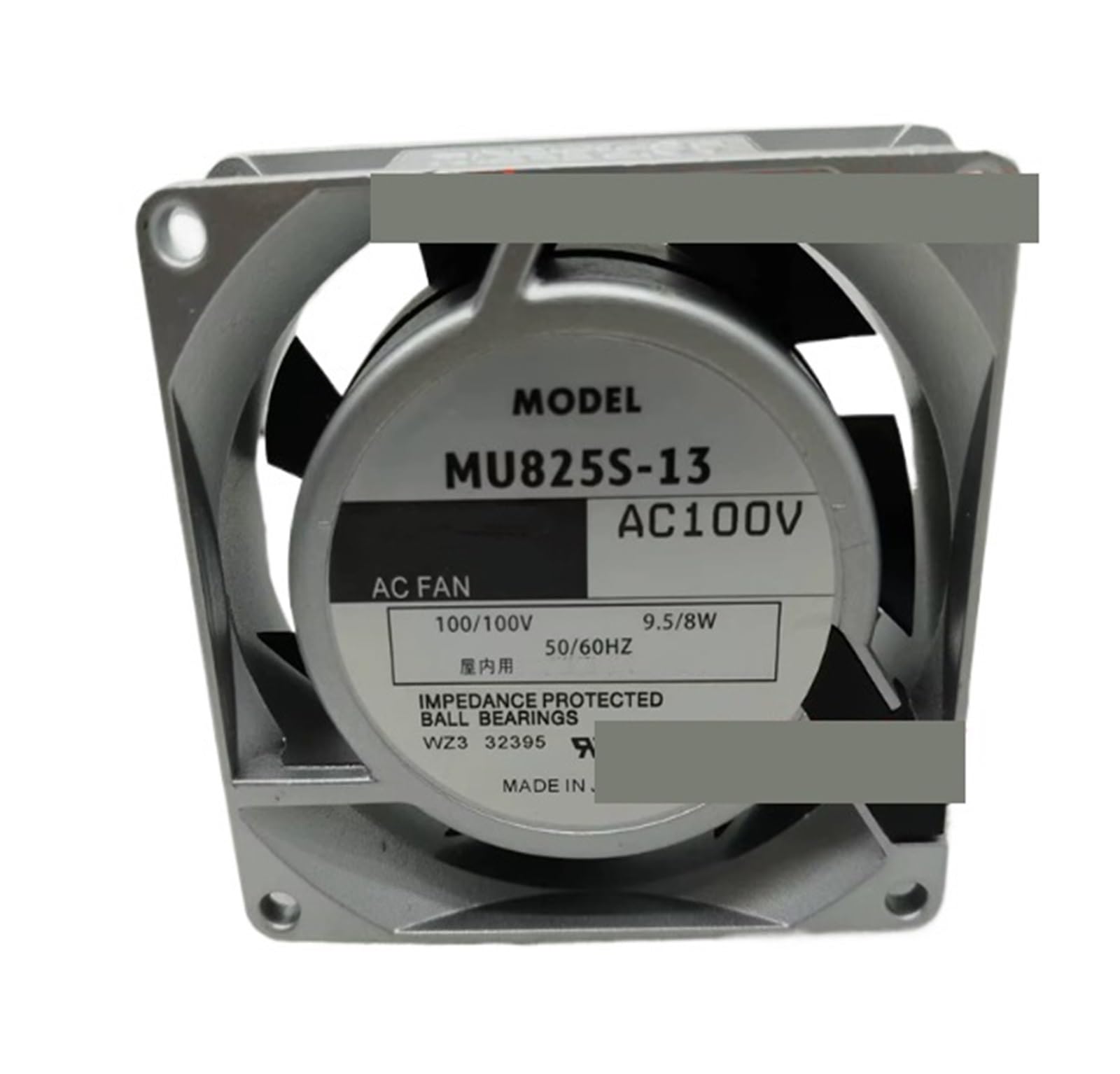 Ventilateur axial 80x80x25mm MU825S-13 AC100V cadre aluminium pour boîtier électrique
