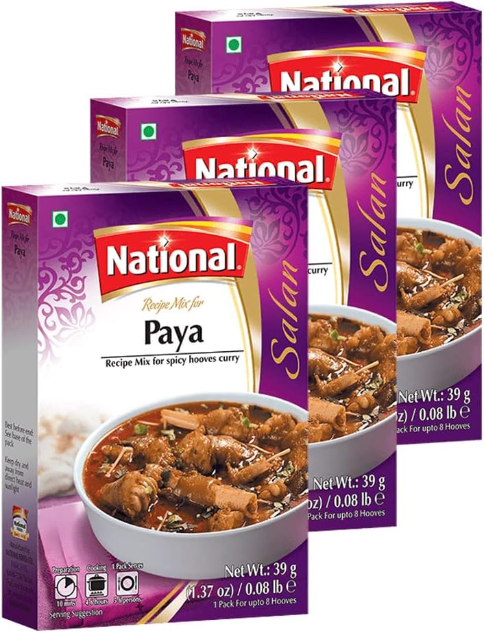 NationalFoods Paya Recipe Mix 1.37 oz (39g) | South Asian Curry Masala Powder | Essential Spicy & Soupy Dish | Traditional Punjabi Breakfast | Pack of 3