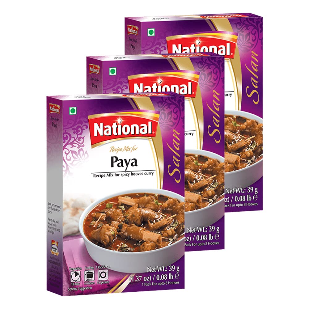 NationalFoods Paya Recipe Mix 1.37 oz (39g) | South Asian Curry Masala Powder | Essential Spicy & Soupy Dish | Traditional Punjabi Breakfast | Pack of 3