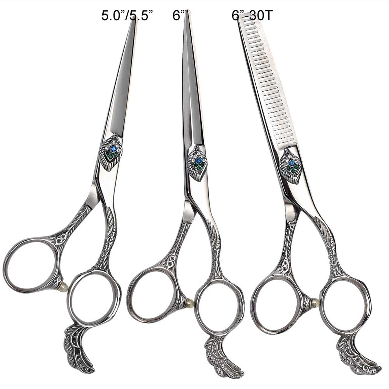 Haarschneideschere 440c Hochwertige Friseurschere 5 "/ 6" for Haare Schnitt 30 Zähne Ernte Schere Friseurschere/Haarschere (Size : 5)