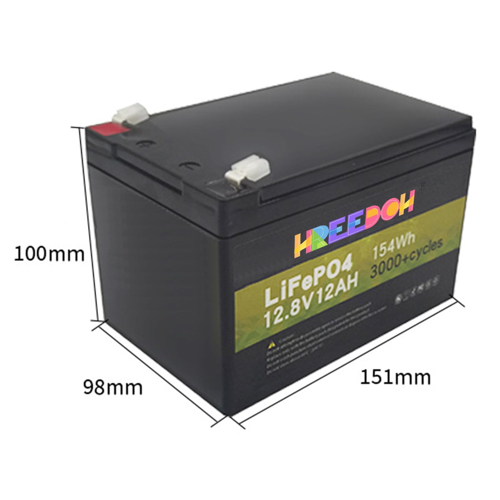 12 V 12 Ah LiFePO4-Batterie, 12 V wiederaufladbarer Lithium-Akkupack mit tiefen Zyklen und 20 A BMS für die Energiespeicherung von Wohnmobilen und Elektrostaplern