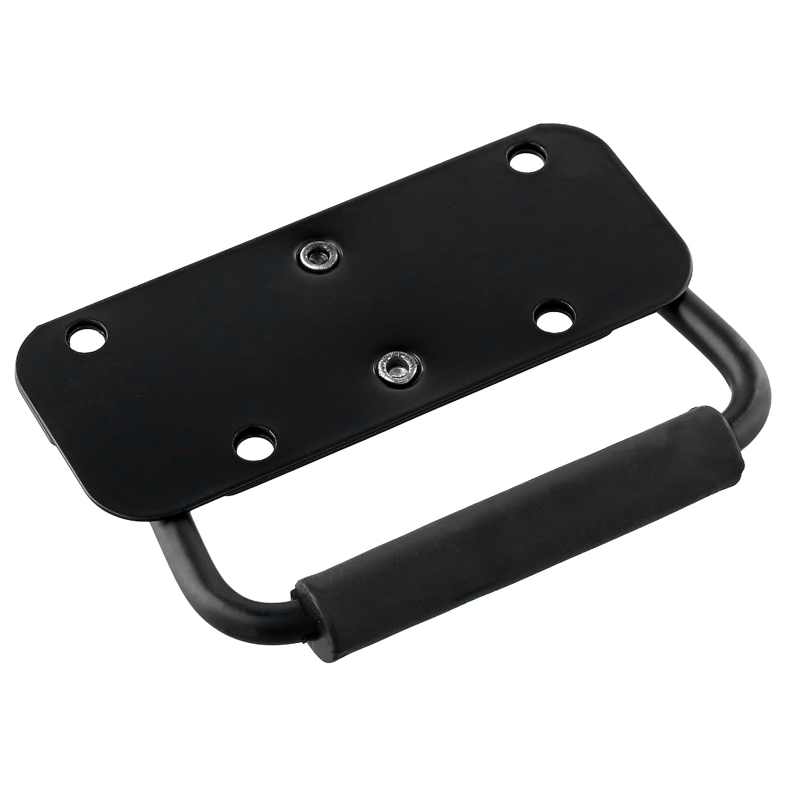 FUNSUEI 4 stuks 100 mm klapgreep, zwart, kistgreep, inklapbaar met schroeven, hardware boxen, geveerde kistgreep, zilver, draaggreep, metaal, inklapbare handgrepen, veerklapgreep voor kisten