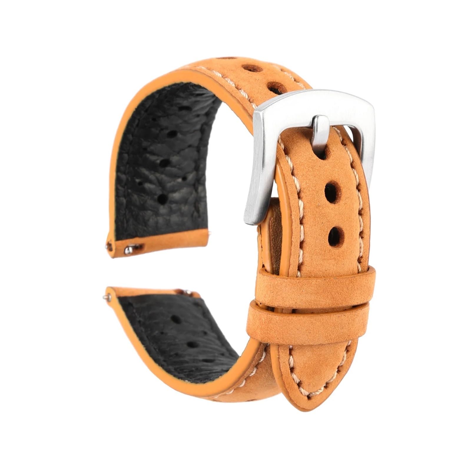 Generisch MENGKG Handgemachtes Rindsleder-Uhrenarmband, atmungsaktiv, 18 mm, 19 mm, 20 mm, 22 mm, Herren- und Damen-Armband aus echtem Ölwachs, Uhrenarmband, Zubehör