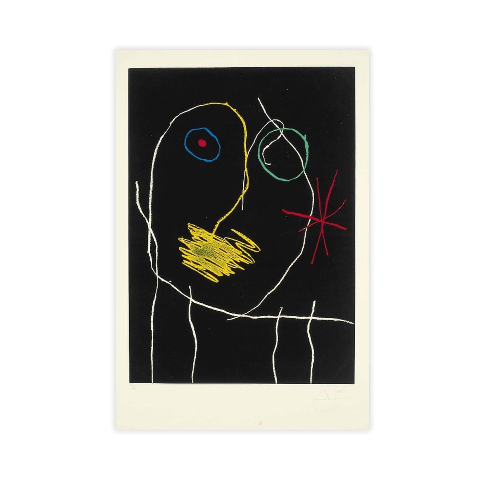WCYB LE PROPHÃ‰TE LA NUIT by Joan Miro Posters Prints Canvas Deco Paintings Wall Art Unframe 20" L X 30" W