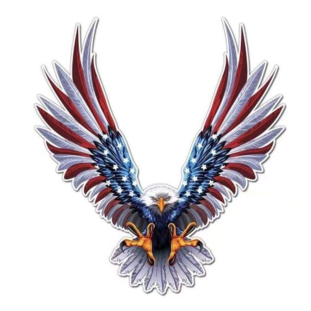 Gkhowiu Car Decal Flying Hawk Auto Truck Usa Pet Flag Sticker Hood Decals