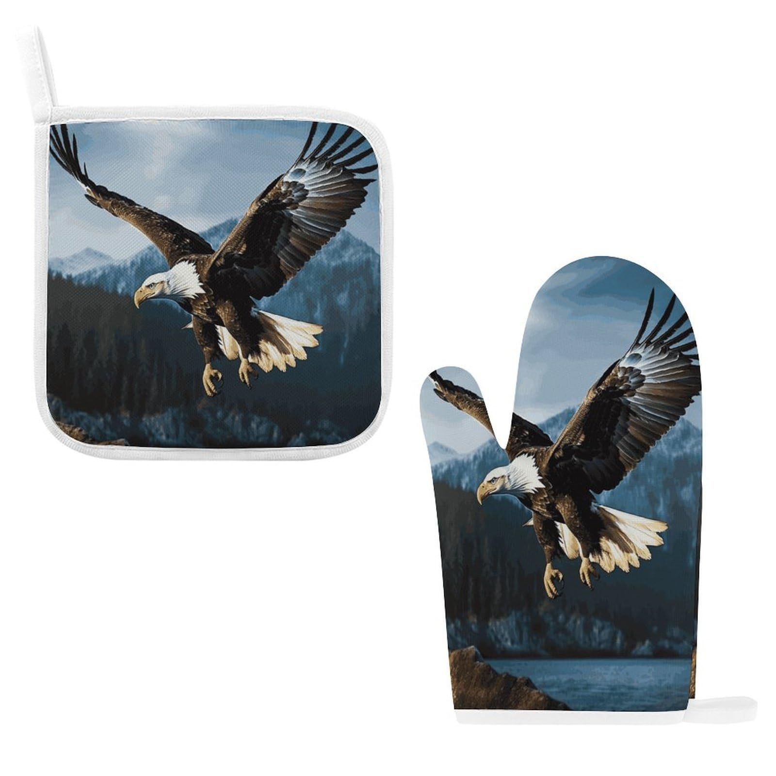 Fodpand Style Eagle At Hunting Oven Mitts And Pot Holders Sets