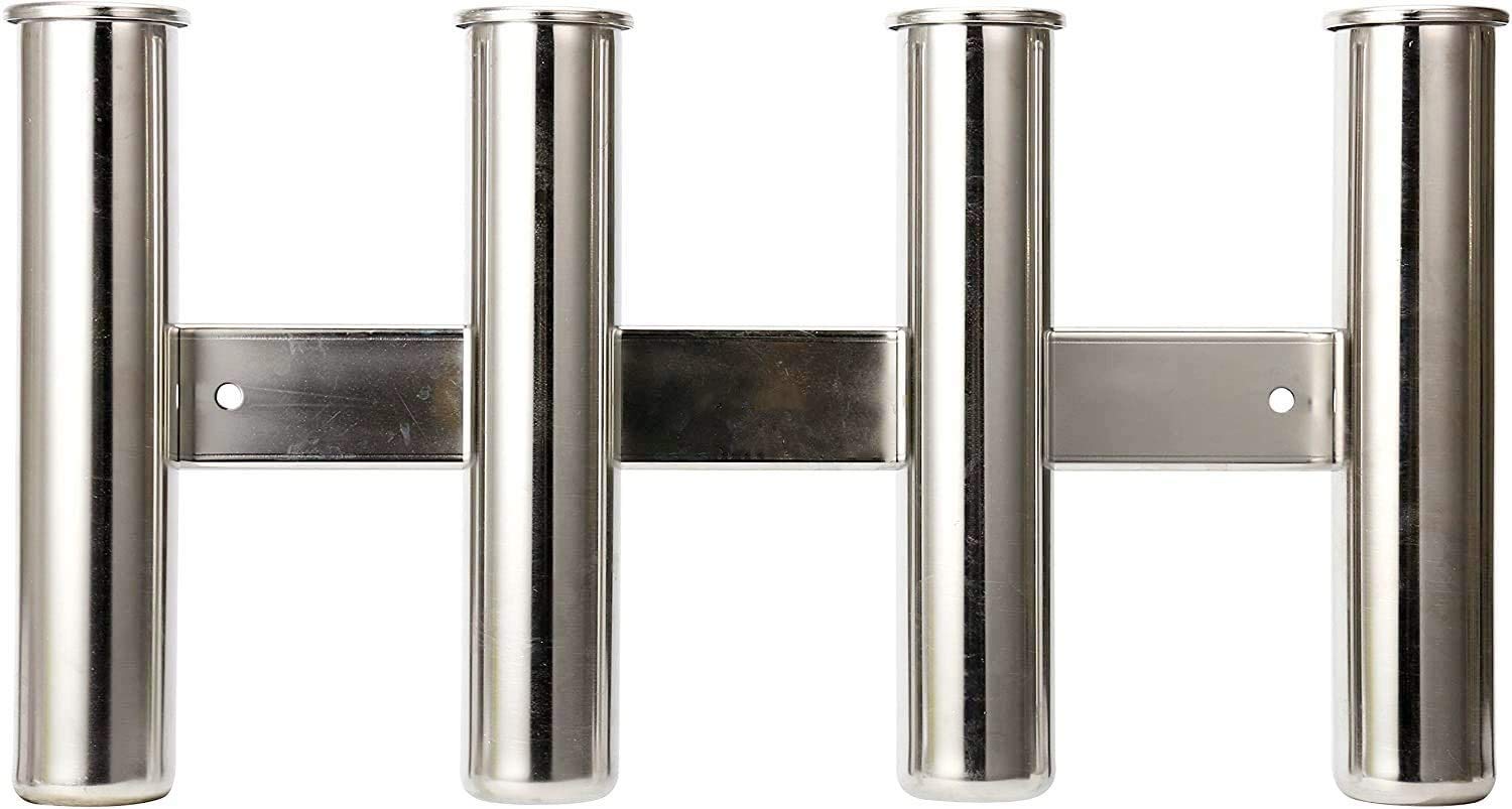 4 Soportes para Cañas de Pescar, Acero Inoxidable 316 Pulido Espejo, Marco de Acero Inoxidable para 3 Cañas en Soporte para Cañas de Pescar, Bote Ajustable, Kayak, Aparejos de Pesca