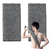 Genérico 2 Piezas Toalla Exfoliante Corporal, Exfoliante Japonés para la Espalda, Paño para Baño Sauna Hombres y Mujeres, Una Limpieza Profunda(Negro)