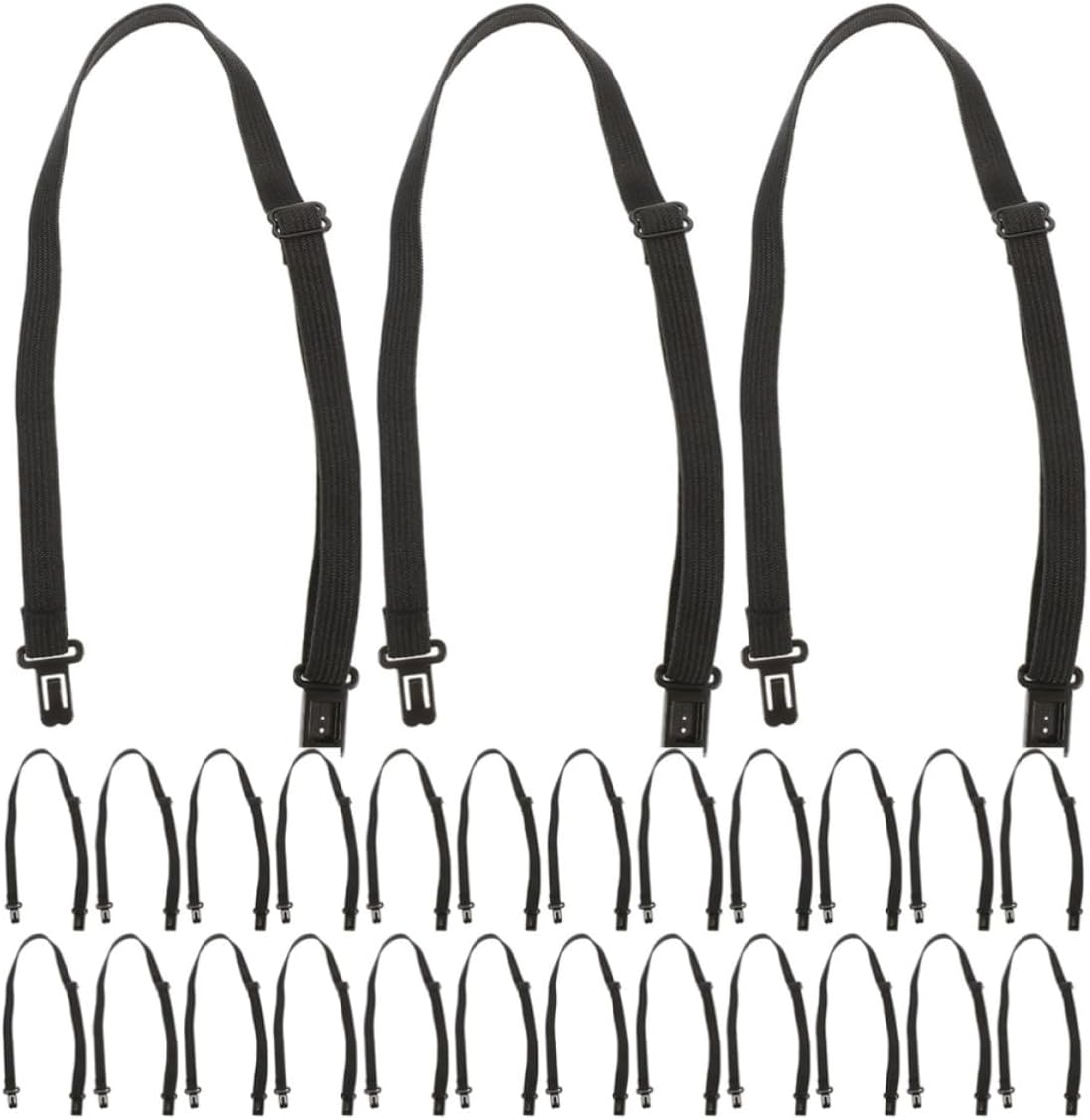 YARNOW 40pcs Adjustable Black Elastic Bow Tie Bands with Clips, Pretied Design Polyester and Plastic Material, Versatile Usage for Business Meetings and Weddings