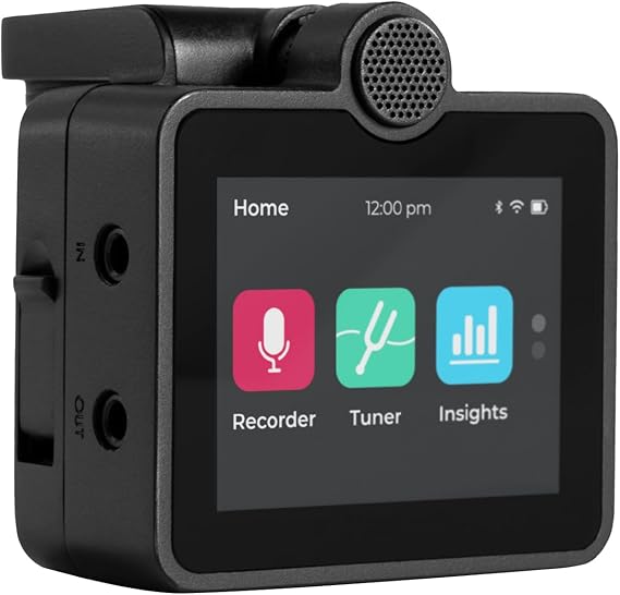 Roadie Roadie Coach | Learn Guitar, Ukulele & Singing | Portable High-Quality Voice & Instrument Recorder with Dual Microphones | Multi-Tool Tuner + MIDI Controller | AI Feedback on Your Performance