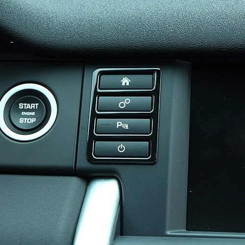Miniatura 3 de YIWANG Marco de botón multifunción ABS cromado para Land Rover Discovery Sport 2015-2019 Accesorios de coche (negro)