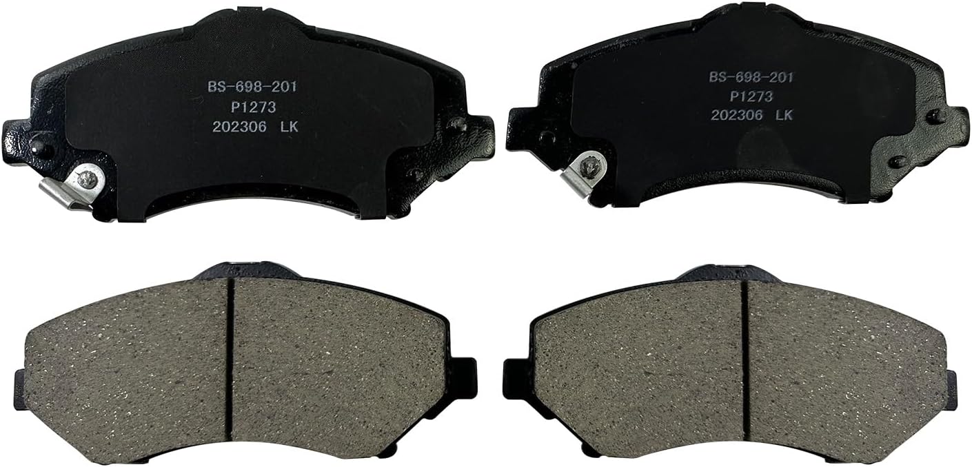 4PCS Front Ceramic Brake Pads Kits for 2008-2016 Chrysler Town & Country Dodge Grand Caravan, for 2009-2013 Dodge Journey, for Dodge Nitro, for Jeep Liberty Wrangler, for Ram C/V