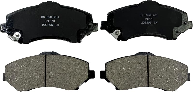 Pastilhas de freio dianteiras cerâmicas IBESTWOLF P-1273 para Chrysler, Dodge, Jeep, Ram e Volkswagen – Jogo com 4 unidades