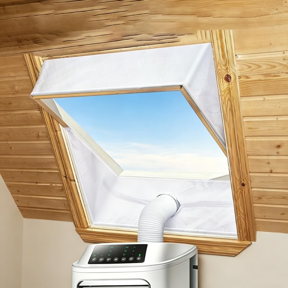 HEANCRIE Air Conditioner Roof Casement Window Seal Kit with Dual Zip,Waterproof Hot Air Stop Exhaust Barrier (380cm * 2)