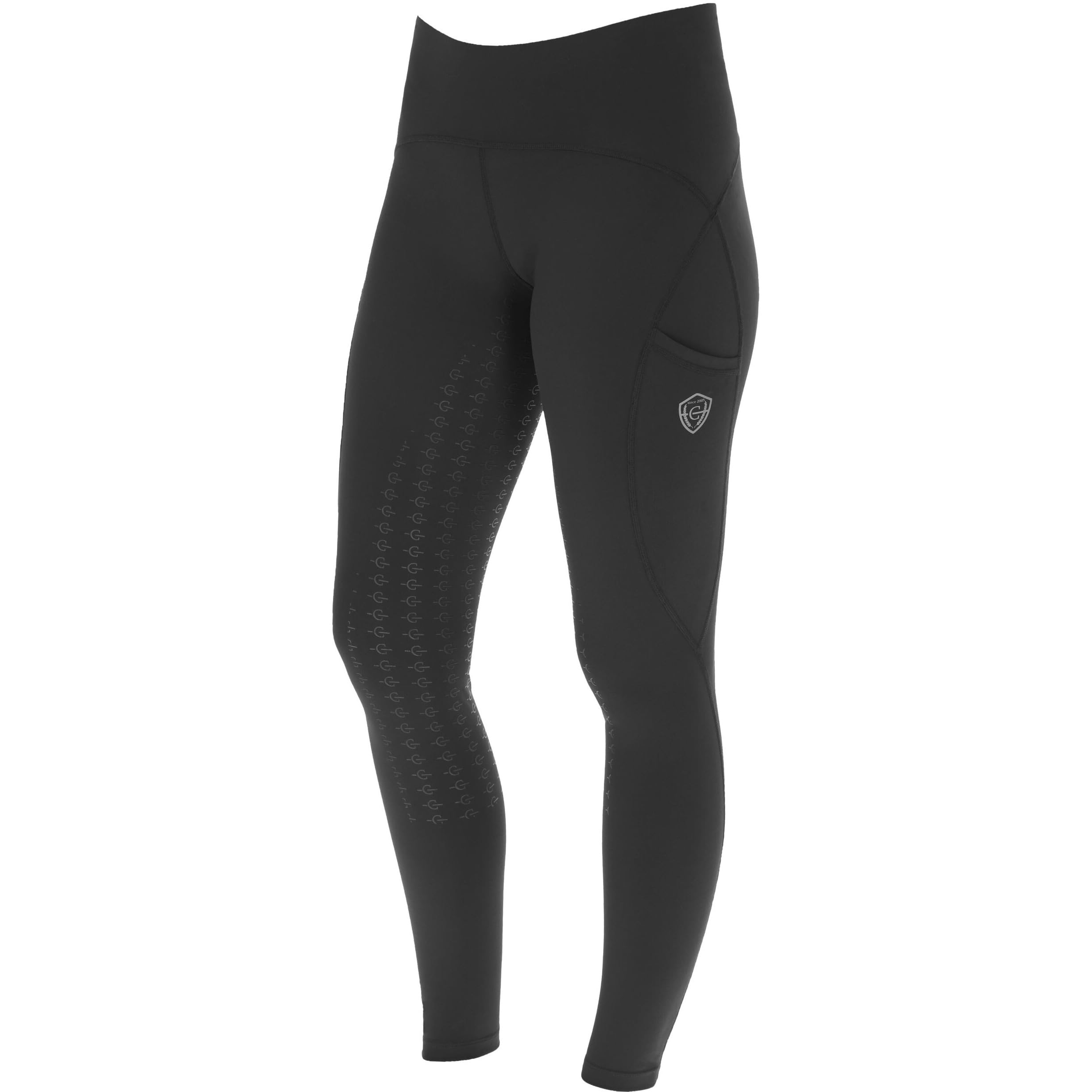 Covalliero - Damskie legginsy do jazdy konnej – legginsy do jazdy konnej – bryczesy z pełnym lejem silikonowym – spodnie jeździeckie z 2 kieszeniami na telefon komórkowy – lekkie i oddychające