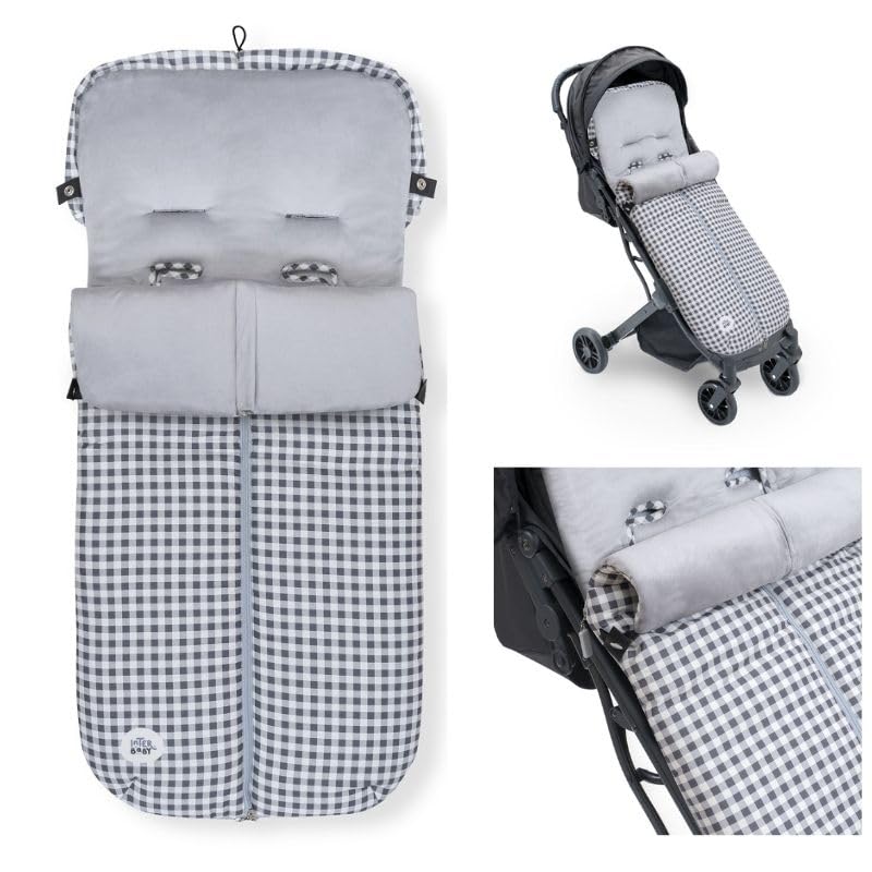 Danielstore Saco silla paseo | 90x44cm, impermeable, 100% poliéster, interior polar | Cremallera doble, antideslizante, lavable | Abrigo adaptable para bebé