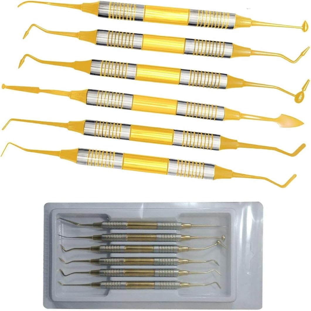 Igienisti Dentali Strumenti Kit di Strumenti Kit di Riparazione Estetica Otturazione Dentale Resina Composita Testa Placcata in Titanio, B