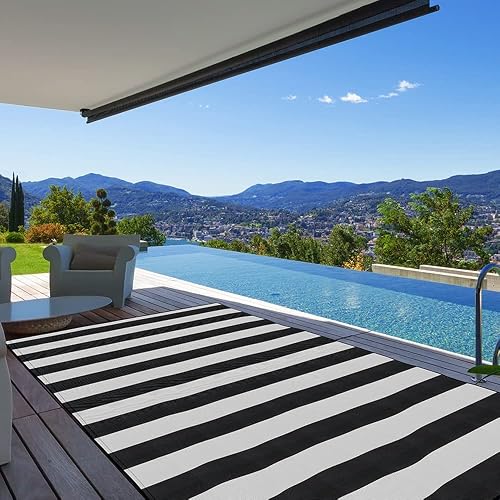 Outdoor Patio Rugs 8'x10' Waterproof, Reversible Plastic Straw Camping Rug Carpet, Large Area Rugs Mats for Rv, Deck, Po
