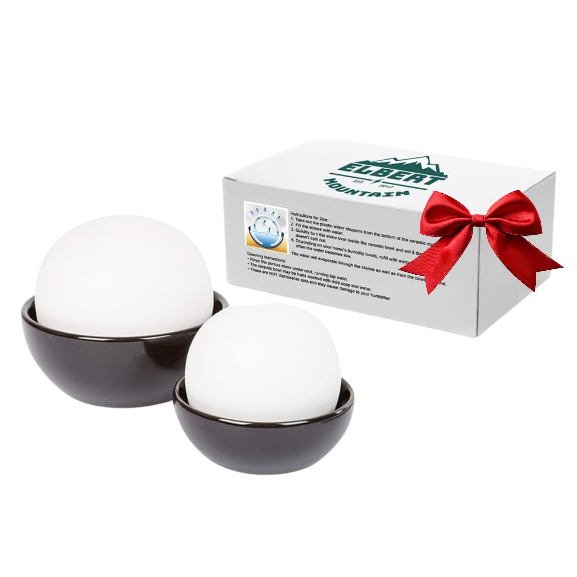 Natural Stone Room Humidifier - Small, Cordless, Raw Water Ceramic - No Electricity or Batteries - Decorative Stones, Cute for Single Room/Bedroom - Babies - Set of 2