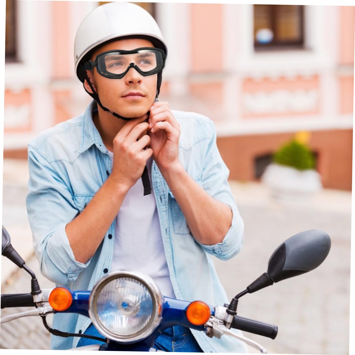 Occhiali Protettivi Da Ciclismo Leggeri e Resistenti Lente Trasparente Antivento Per Uomo e Donna, Occhiali Sportivi Outdoor Antischeggia Per Attività All’aperto